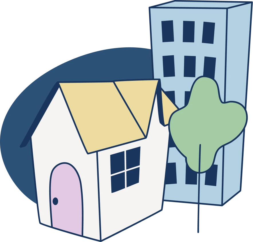 Illustration of a town.